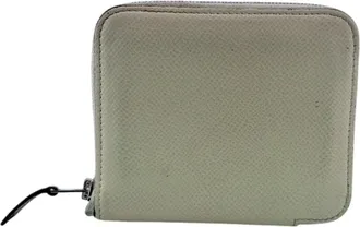 Herm&egrave;s White Leather Coin Purse/Coin Case (Pre-Owned)