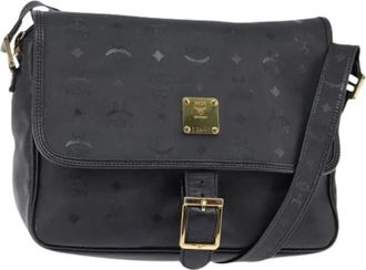 MCM Pre-owned Cross Body Bags, female, Black, Size: ONE SIZE Pre-owned Plastic Shoulder Bag