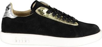 Diadora Black Leather Women Womens Sneaker