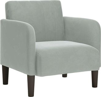 vidaXL Sillón con reposabrazos Terciopelo Gris Claro 54 cm Vidaxl