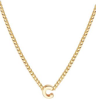 Brook & York Kira Mini Initial Pendant Necklace in Gold C at Nordstrom