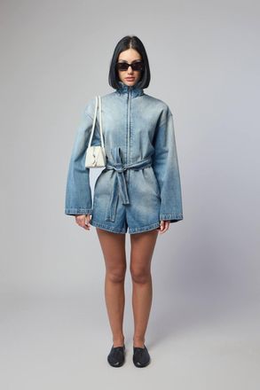 Alaia Short Jumpsuit Raw Denim