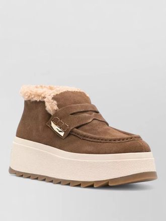 Ash ankle boots faux fur trim platform