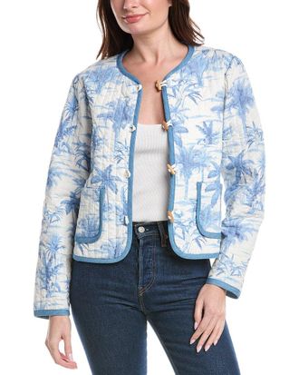 Tommy Bahama Fortuna Fronds Poplin Cropped Jacket