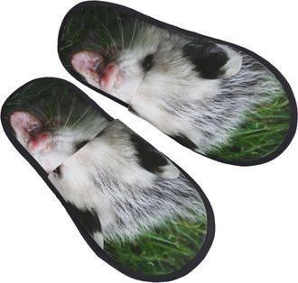 Generic Camping Slippers Possum Hissing Warm Fleece Slippers Unisex Cotton Slipper For Winter Home Ladies L