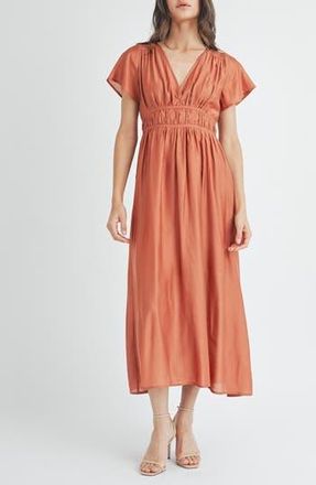 Wishlist Flutter Sleeve Midi Dress in Brick at Nordstrom Rack, Size Small