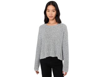 Eileen Fisher Peruvian Cotton Cloud Twist Crew Neck Sweater Womens Sweater Dark Pearl : SM, Nylon/Cotton
