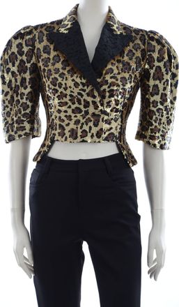 Dolce & Gabbana Blazer goud luipaard jasje met pailletten voor dames