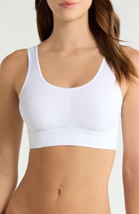 Nordstrom Seamless Tank Bralette in White at Nordstrom, Size X-Large