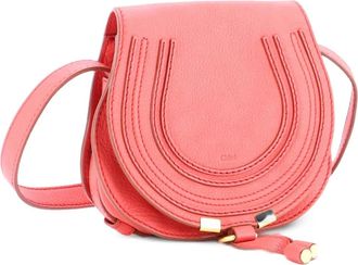 Chlo&eacute; Marcie leren mini-crossbodytas - Roze