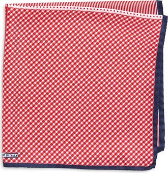 Nordstrom Panel Silk Pocket Square in Red at Nordstrom