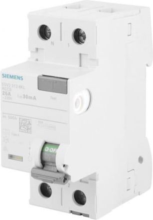 SIEMENS Disyuntor Diferencial Tipo A 2p 25a 003a Izquierdo 30ma Sentron 5sv33126kl