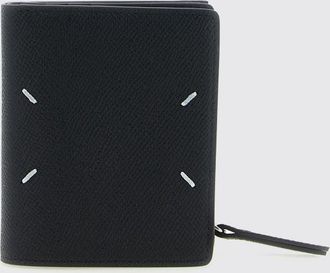 Maison Margiela Portafoglio bifold in pelle a grana con zip esterna