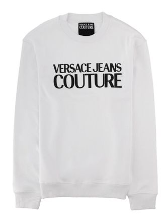 Versace Jeans Couture White Crewneck Black Logo Sweatshirt