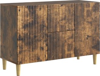 vidaXL Aparador Roble Ahumado 89 X 34,5 X 60 Cm Madera De Ingenier&iacute;a Vidaxl