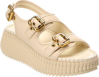 Chlo&eacute; Nama Leather Wedge Sandal