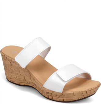 Naot Womens Caveran Wedge Sandal In White