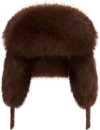 Cesare Gaspari Wool Trapper Hat - Dames - Hoeden - Bruin - ONE Size - Wol - Accessoires