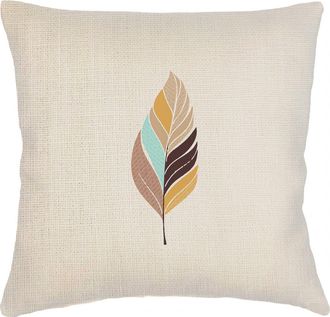 Anaya with Love Feather Mirage Embroidered Linen Pillow Cover Only in Beige at Nordstrom, Size 20X20