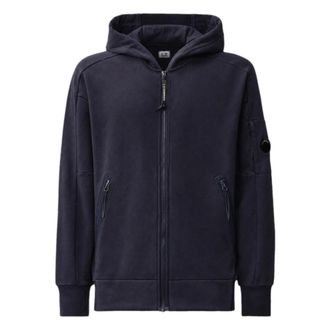C.P. Company C.p. Company - Diagonal Raised Fleece Zip Hooded Sweatshirt - Heren - Sweatshirts & Hoodies - Blauw - Maat: XL Fleece