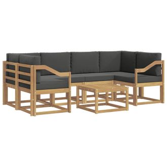 vidaXL Conjunto De Sof&aacute;s De Exterior 7 Pcs Blanco Y Antracita Vidaxl
