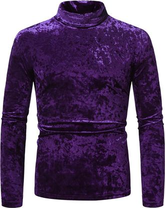 Generic Jumper for Men Velvet Pullover Top Long Sleeve Half Turtleneck Winter Sweater Jumper Winter Shirt Tops Slim Fit Baselayer Soft Classic Sweater Shirts 