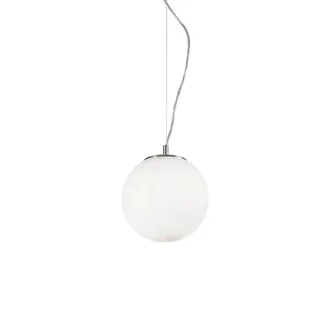 Ideal Lux Mapa Bianco - L&aacute;mpara Colgante De Techo De Globo Peque&ntilde;o Con 1 Luz, Blanca, E27 - Ideal Lux