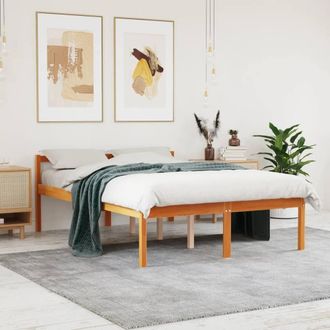 Berkfield Home Senior Bed without Mattress Wax Brown 140x190 cm Solid Wood Pine