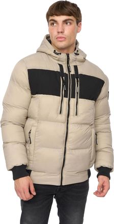 Crosshatch Heren Staylike Gewatteerde Jas (Zwart/Steen)