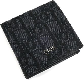 Dior Black Canvas Leather Coin Purse/Coin Case (Pre-Owned)
