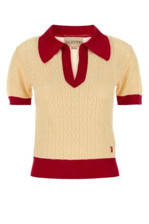 Valentino Garavani Twee-kleurige Linnenmix Poloshirt