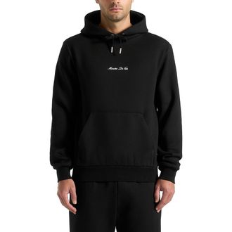 Mani&egrave;re De Voir Signature Regular Fit Hoodie in Black at Nordstrom, Size Xx-Large