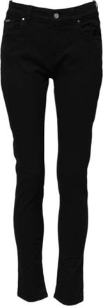 Dolce & Gabbana Zwarte Katoenen Logo Skinny Denim Jeans - Dames - Skinny Jeans - Zwart - 2XS - Katoen - Jeans