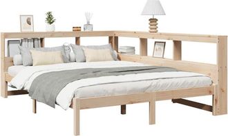 vidaXL Cama con estantería sin colchón madera maciza de pino 140x190cm vidaXL