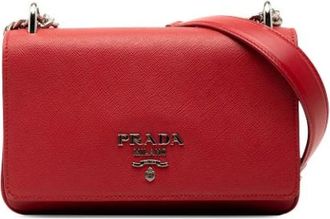 Prada Pre-owned Cross Body Bags, female, Red, Size: ONE SIZE Pre-owned Vintage Leather Cross Body Bag