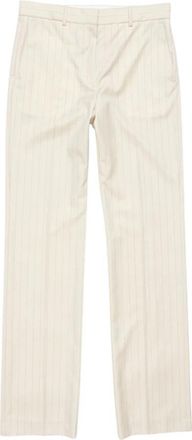 Acne Studios Wool Pinstripe Broeken - Dames - Straight fit broeken - Beige - M - Wol - Broeken