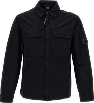 C.P. Company Lens Overshirt - Heren - Casual Overhemden - Zwart - S - Katoen - Overhemden