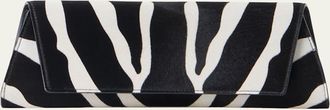 Akris Small Zebra-Print Calf Hair Clutch Bag