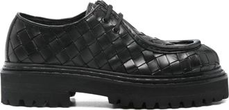 Officine Creative Laced Shoes, female, Black, 7 UK, Blossom Woven Leather Derby Shoes