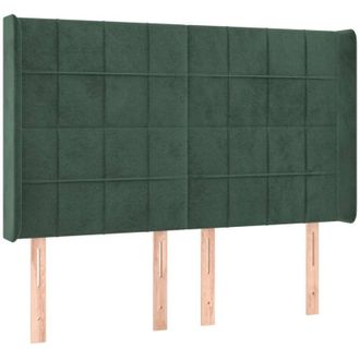 vidaXL Cabecero Con Led De Terciopelo Verde Oscuro 147x16x118/128 Cm Vidaxl