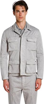 Mason's Flyshirt Delamere Overshirt - Heren - Zomerjassen - Grijs - XL - Katoen - Jassen
