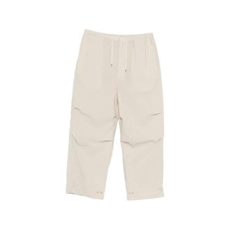Christophe Lemaire Straight Trousers, male, Beige, Size: XL Parachute Pants in Washed Technical Cotton