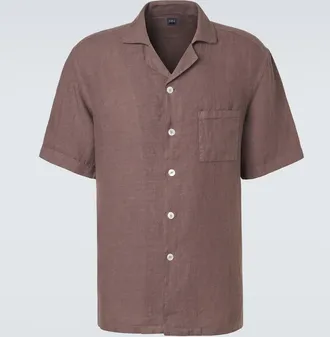 Fedeli Linen bowling shirt