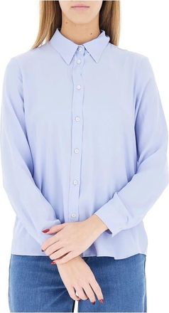 Marella Crepe de Chine Shirt - Dames - Overhemden - Blauw - 2XL - Overhemden
