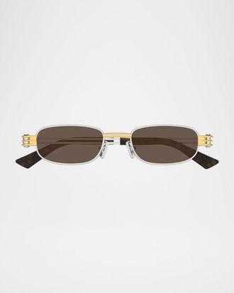 Bottega Veneta Metal Rectangle Sunglasses