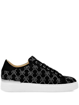 Philipp Plein Sneakers con monogramma di strass - Nero
