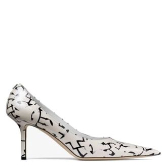Jimmy Choo London Eric Haze Artwork Printed Leather Pumps, Brand Size 35 ( US Size 5 )