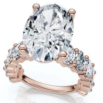 Pompeii3 Certified 6Ct Oval Diamond Engagement Ring 14k Gold Lab Grown