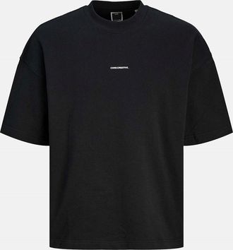 Jack & Jones Jack & Jones Mens Printed Logo Text Graphic Crew Neck Sweatshirt - Black - Size: 36
