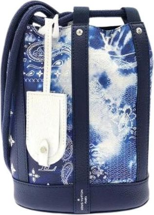 Louis Vuitton Pre-owned Randonee Monogram Bandana Lederen Schoudertas - Dames - Vintage Tas - Blauw - ONE Size - Leer - Vintage